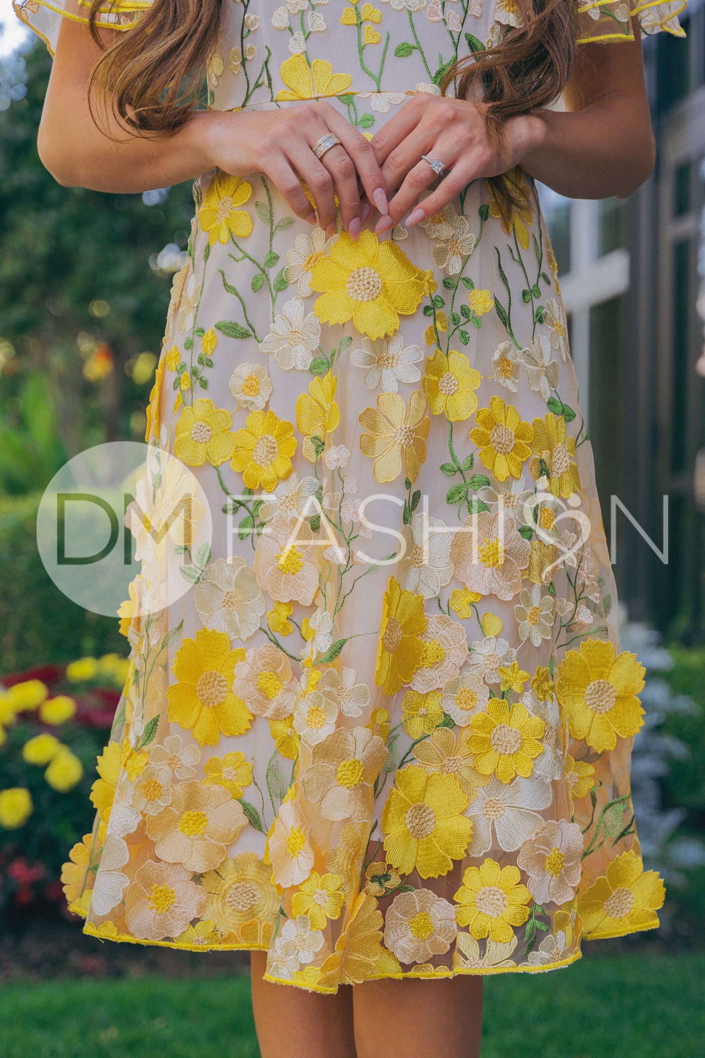 Lillian Duchess Yellow Floral Dress - DM Exclusive