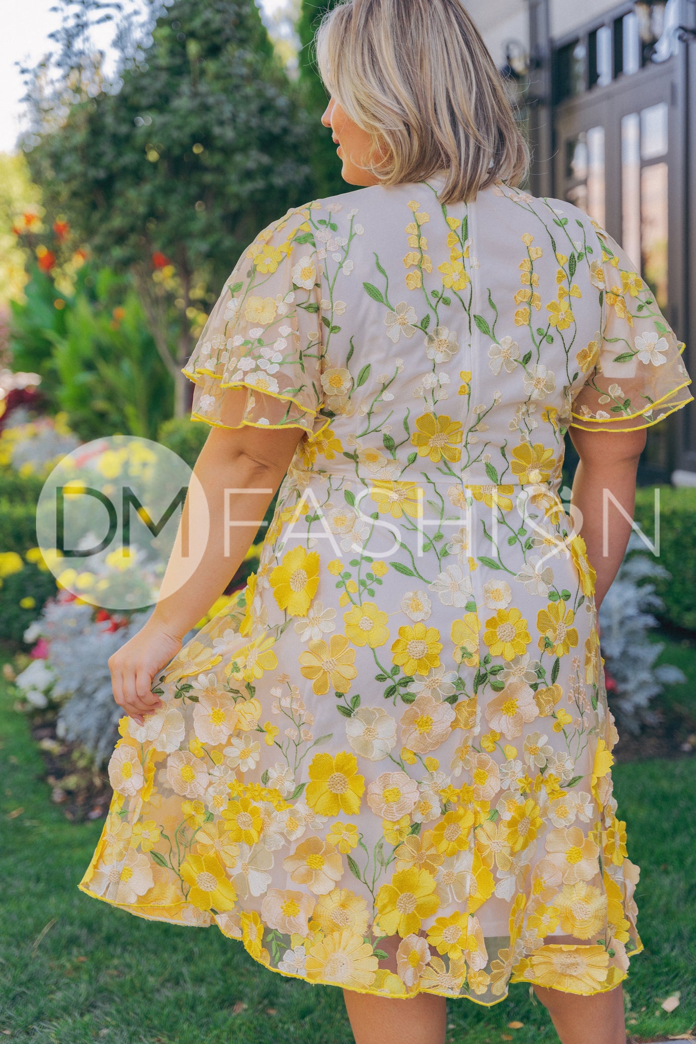 Lillian Duchess Yellow Floral Dress - DM Exclusive