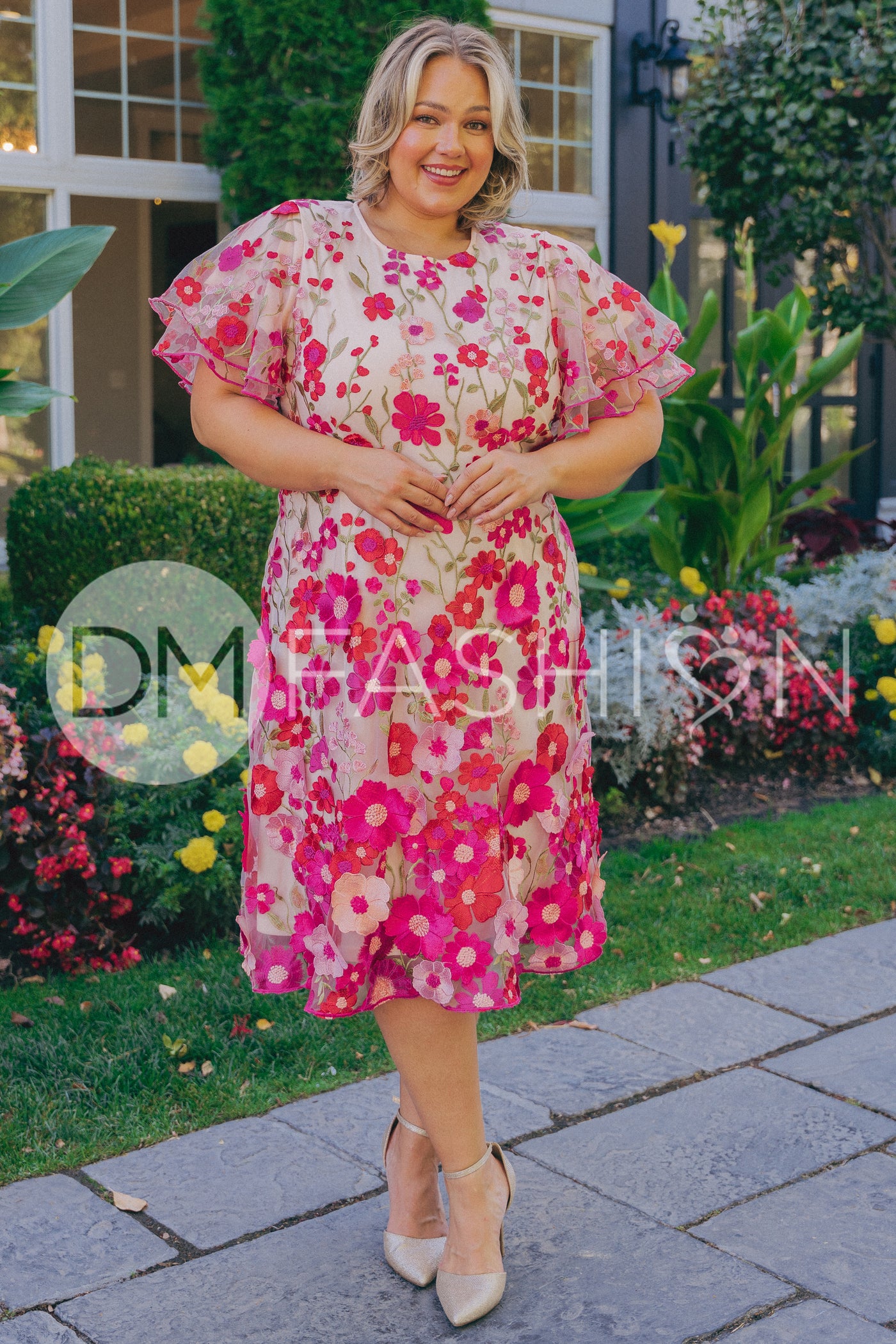 Lillian Duchess Hot Pink Floral Dress - DM Exclusive