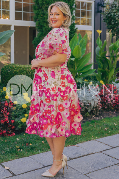 Lillian Duchess Hot Pink Floral Dress - DM Exclusive