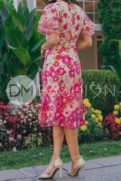 Lillian Duchess Hot Pink Floral Dress - DM Exclusive