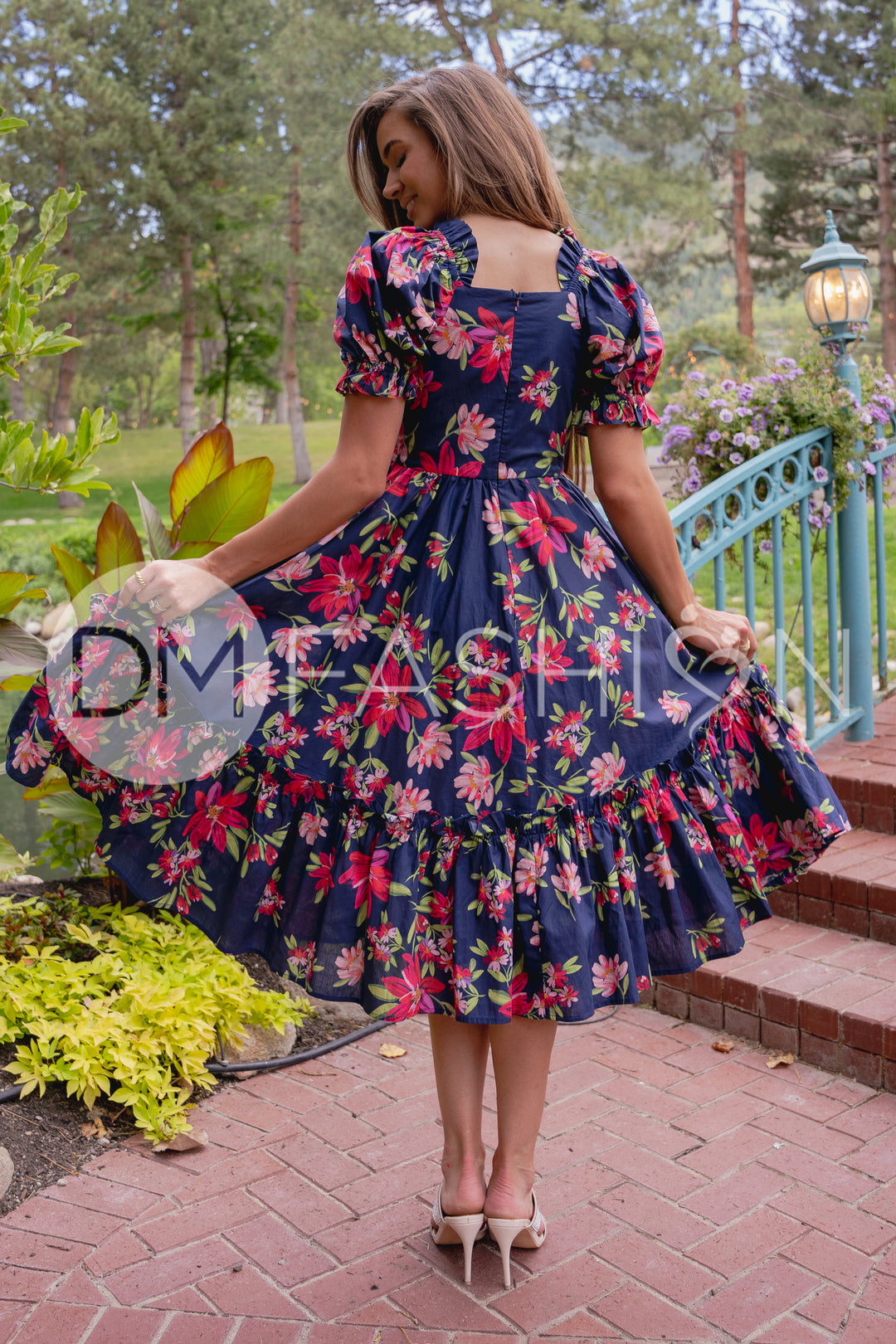Avril Navy Petals Floral Dress - DM Exclusive – DM Fashion