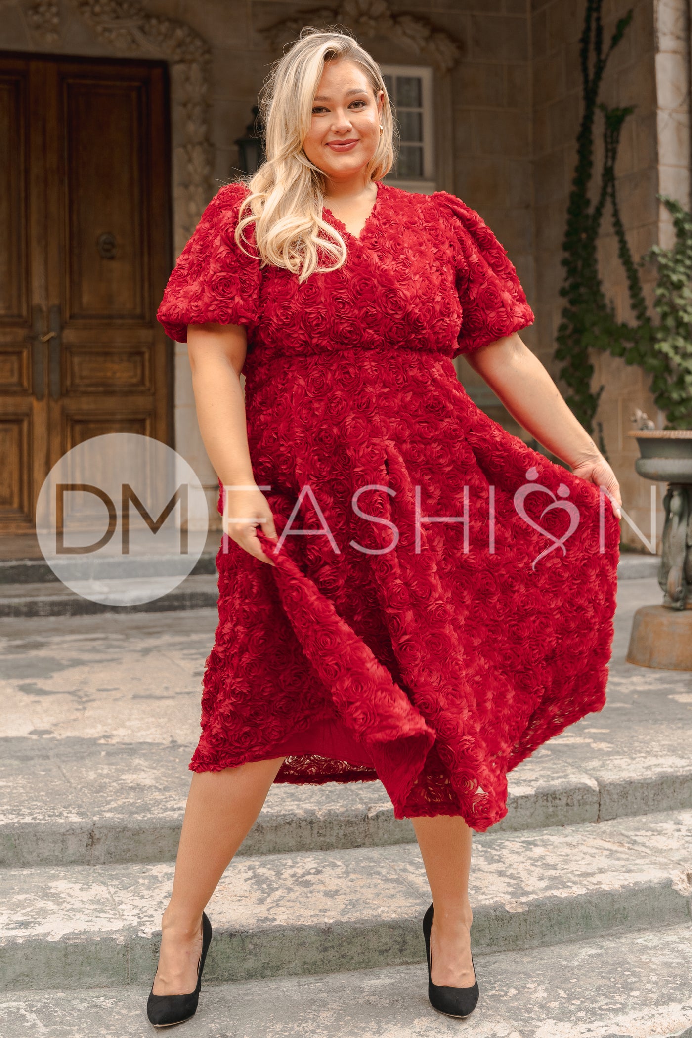 Briar Rose Red Midi Dress - DM EXCLUSIVE