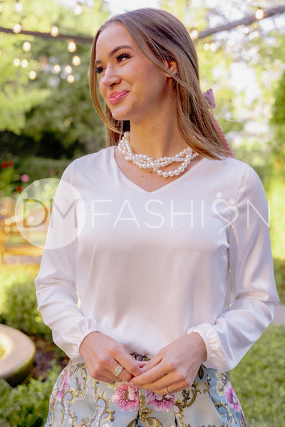 Up Town Blouse - Pearl White - DM Exclusive