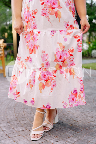 Cassidy Hot Pink Floral Dress - DM Exclusive - Maternity Friendly - Restocked