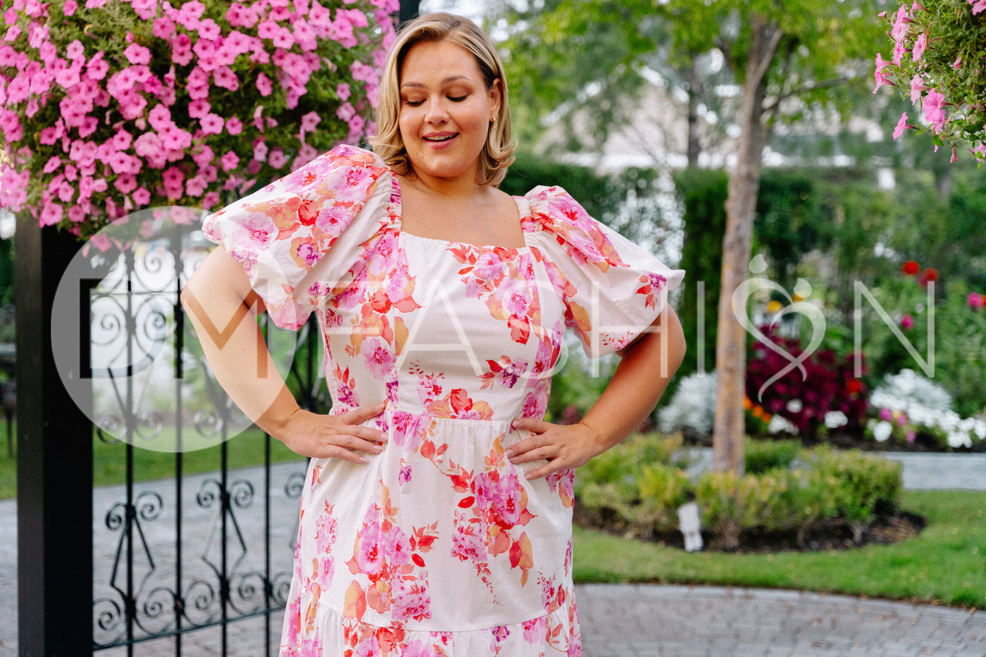 Cassidy Hot Pink Floral Dress - DM Exclusive - Maternity Friendly