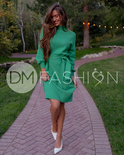 Alesha Kelly Green Sweater Dress - DM Exclusive - Maternity Friendly - Restocked