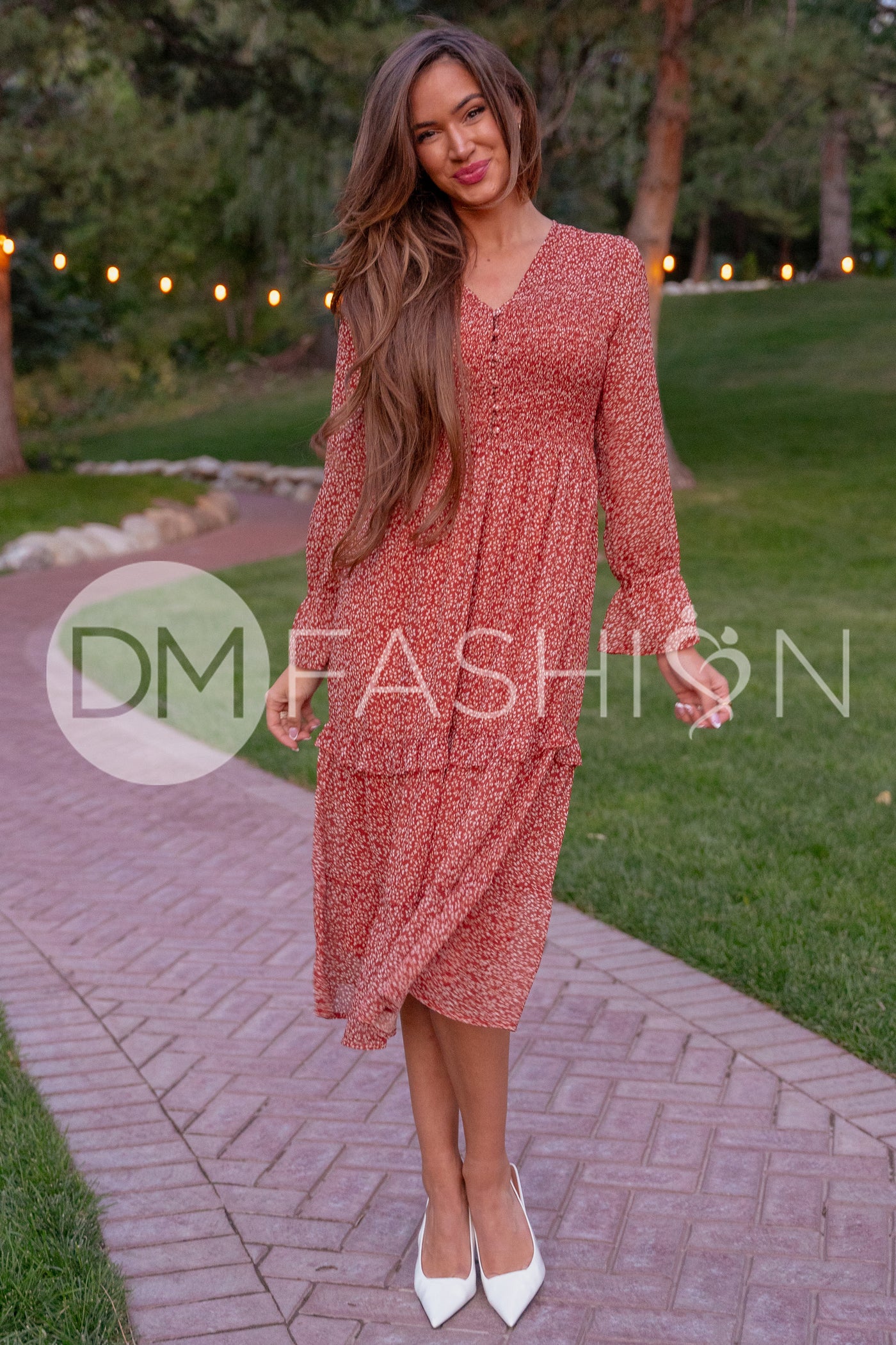 Kennedy Rust Floral Dress - DM Exclusive - Maternity & Nursing Friendly -  Restocked