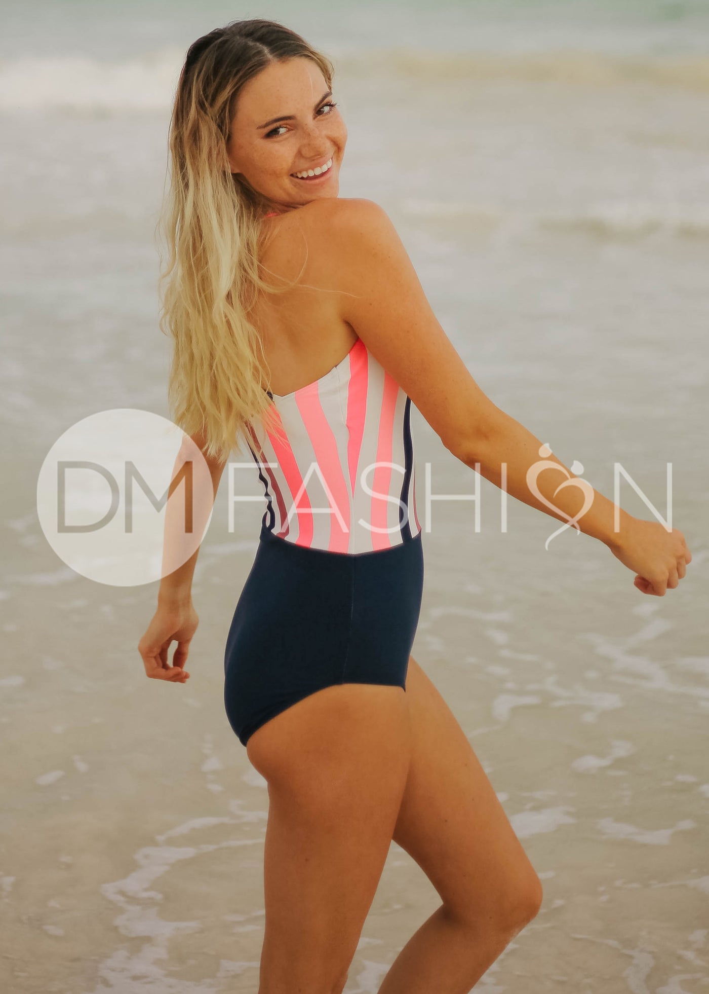 Sailor Back One Piece - Glow Stripe - FINAL SALE