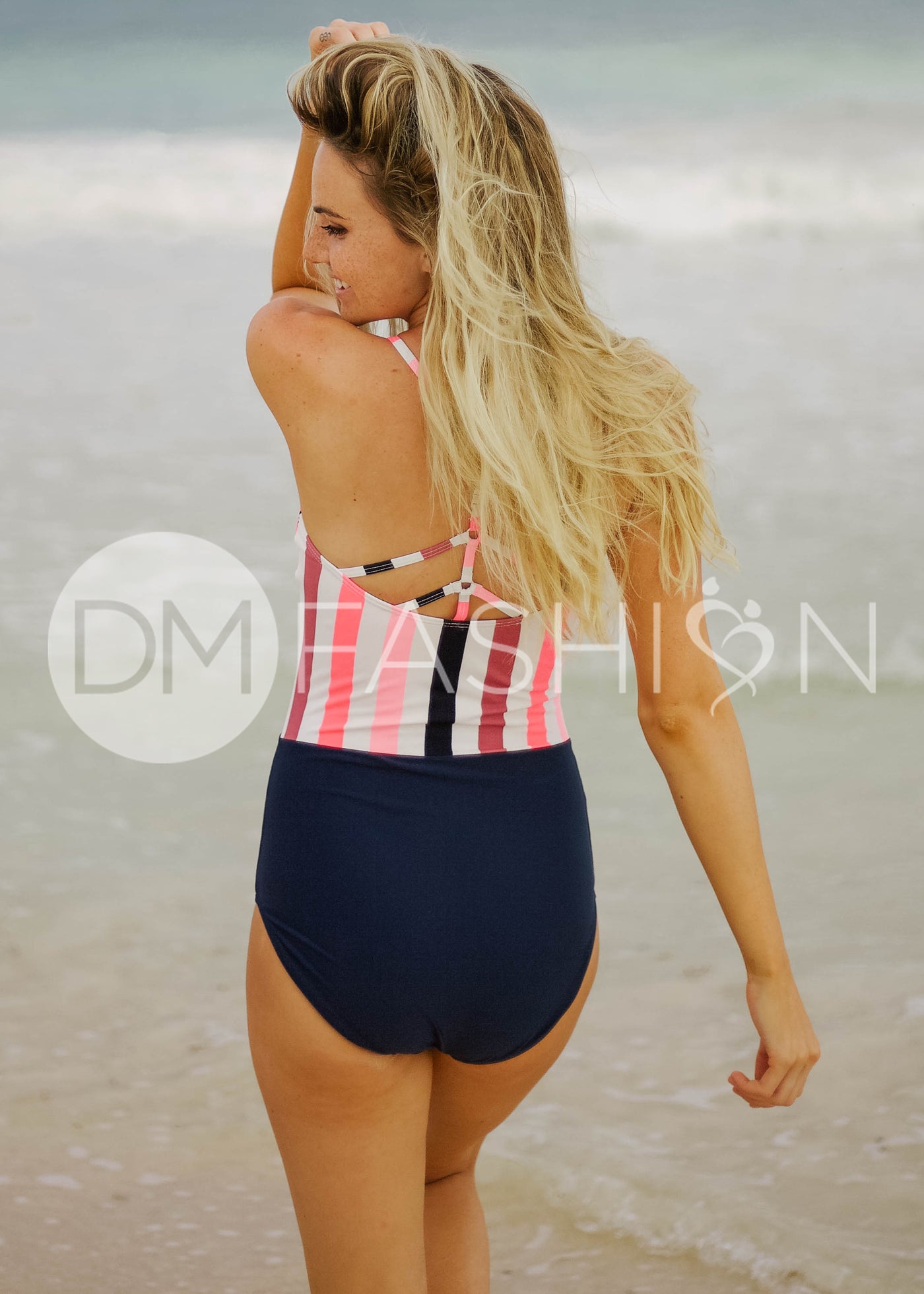 Sailor Back One Piece - Glow Stripe - FINAL SALE