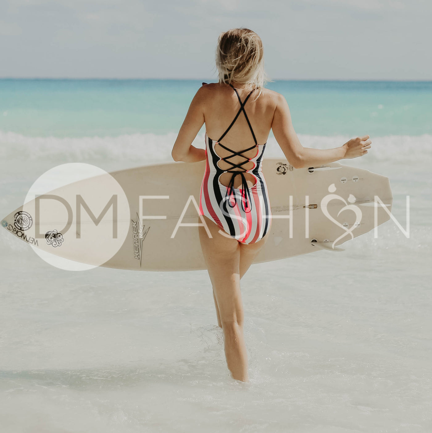 Lace Up One Piece - Glow Stripe - FINAL SALE