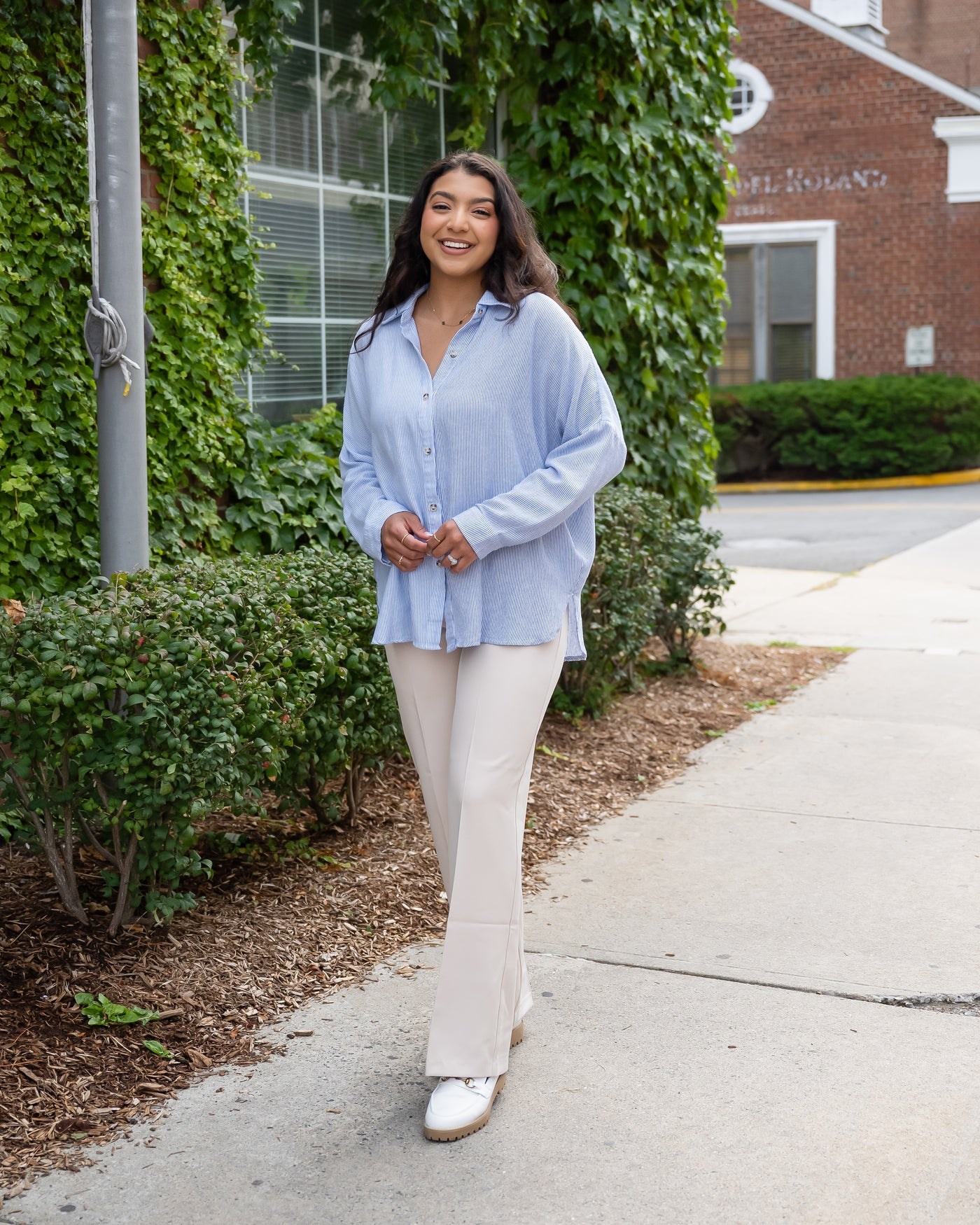 Boardwalk Stripe Button Up Top