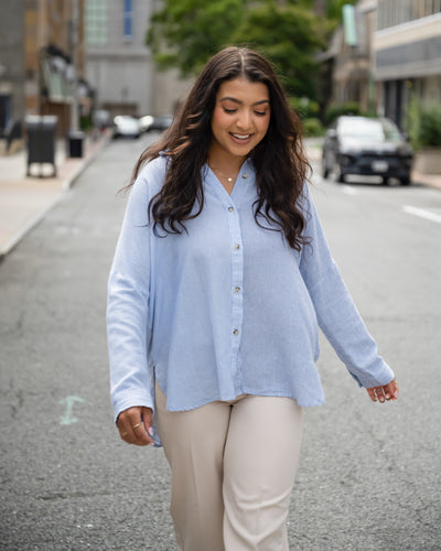 Boardwalk Stripe Button Up Top