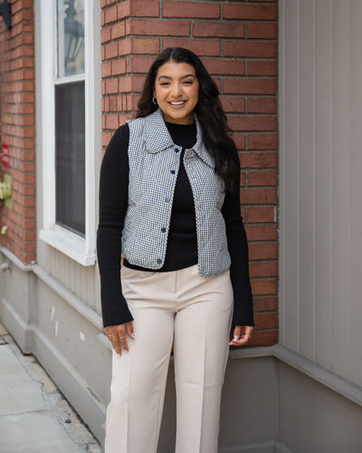 Mary Gingham Puffer Vest