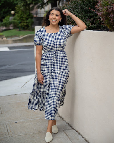 Summer Days Gingham Swiss Dot Dress