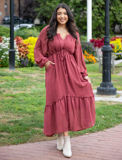 Sylvia Burgundy Velvet Dress