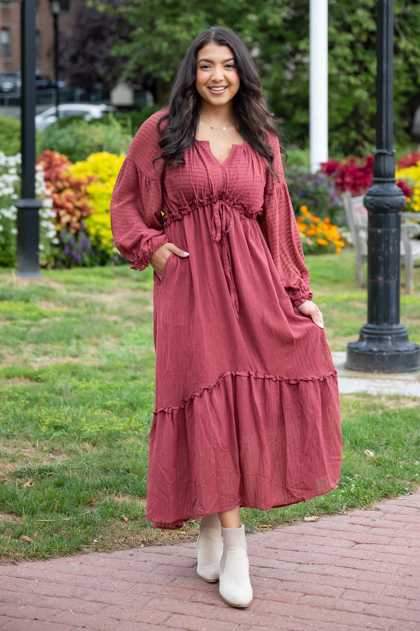 Sylvia Burgundy Velvet Dress - FINAL SALE