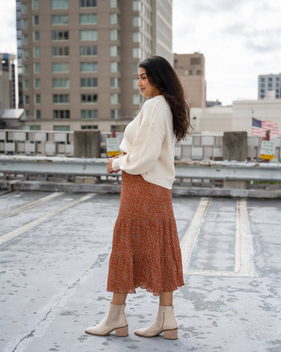 Cancun Rust Floral Skirt