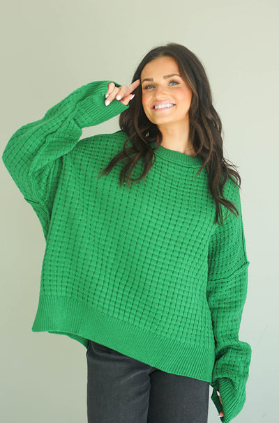 Aspen Oversized Kelly Green Sweater - FINAL FEW