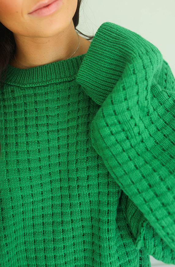 Aspen Oversized Kelly Green Sweater - FINAL FEW