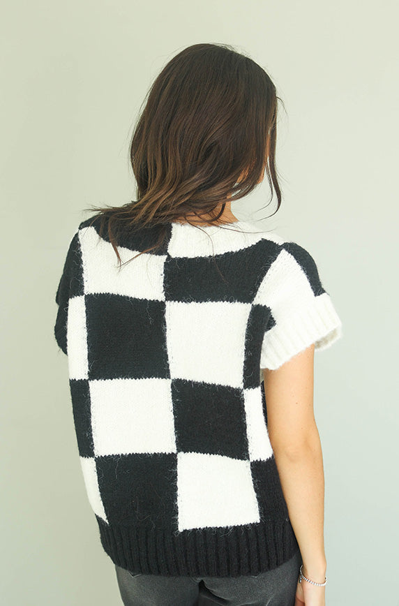 Make a Move Checkered Sweater Vest - FINAL FEW