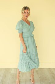 Dina Seafoam Midi Dress- FINAL SALE