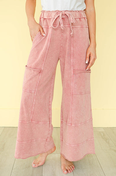 Easy Living Mauve Mineral Washed Pants - Restocked