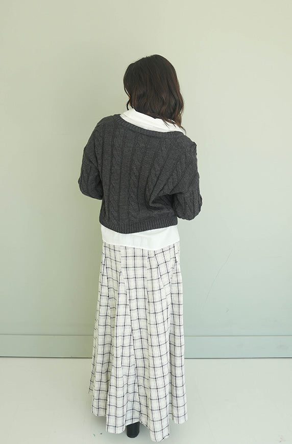 London Natural Plaid Maxi Skirt - FINAL FEW