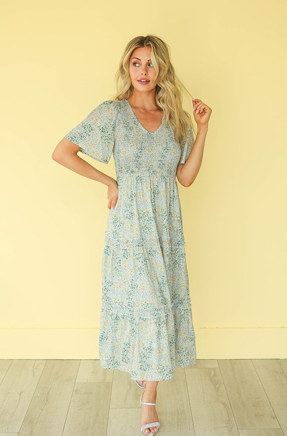 Rosalina Floral Midi Dress - Final Sale