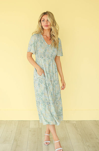 Rosalina Floral Midi Dress - Final Sale