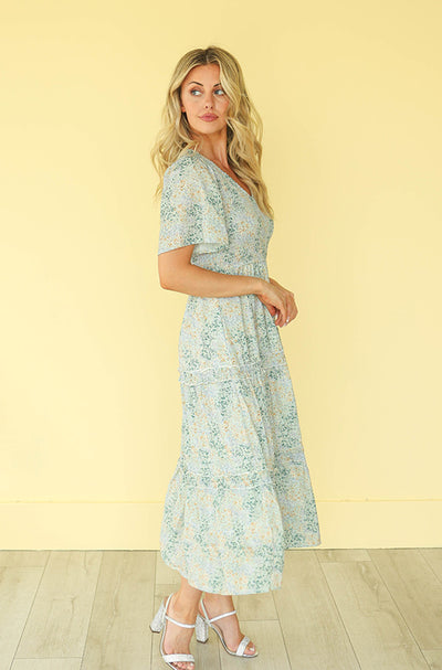 Rosalina Floral Midi Dress - Final Sale