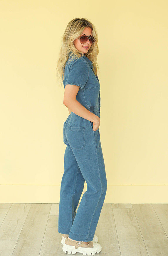 Urban Cowgirl Denim Jumpsuit - Nursing Friendly