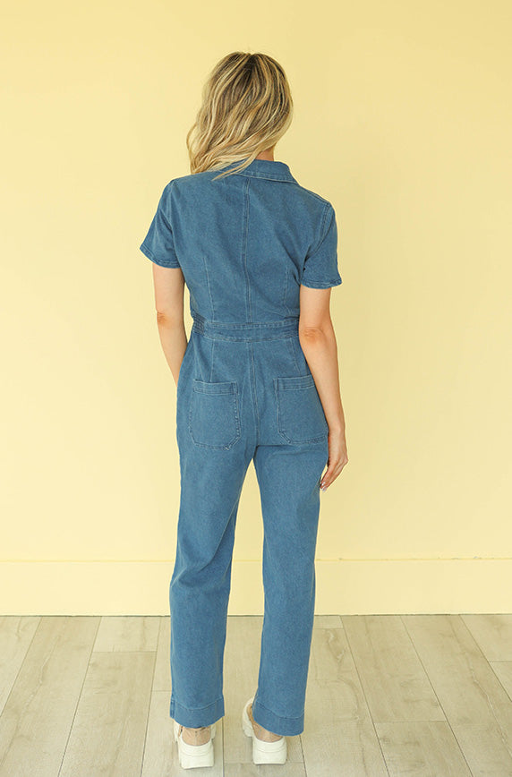 Urban Cowgirl Denim Jumpsuit - Nursing Friendly - FINAL SALE - FINAL FEW