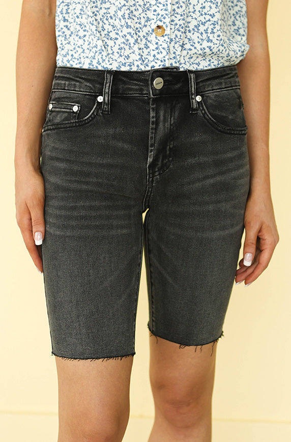 Now and Then Black Bermuda Shorts - Restocked