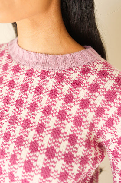 Clueless Orchid Check Pattern Sweater - FINAL FEW