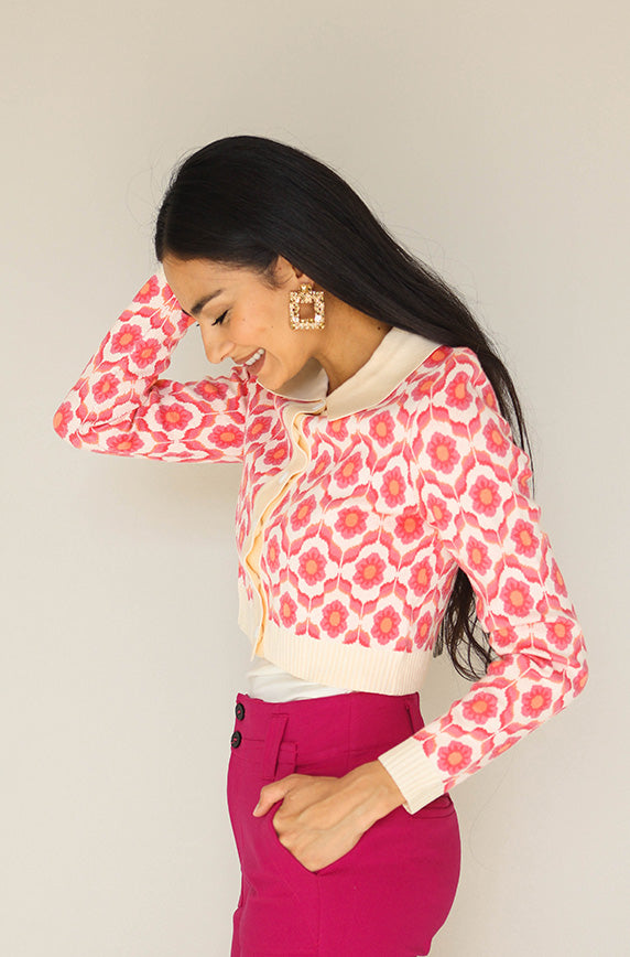 Lily Floral Cropped Sweater