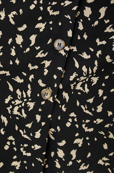 Karlie Black/ Ivory Print Midi Skirt