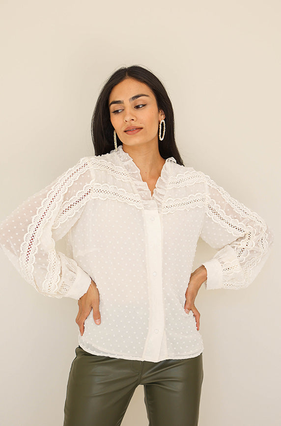 Going Out Tonight Cream Lace Blouse - FINAL SALE - FINAL FEW