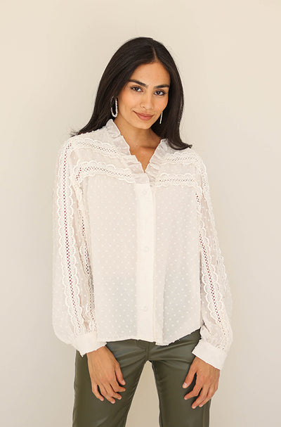 Going Out Tonight Cream Lace Blouse - FINAL SALE - FINAL FEW