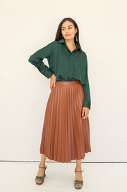 Stanbury Hunter Green Satin Blouse