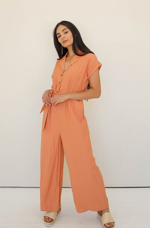 Cecilia Tangerine Jumpsuit
