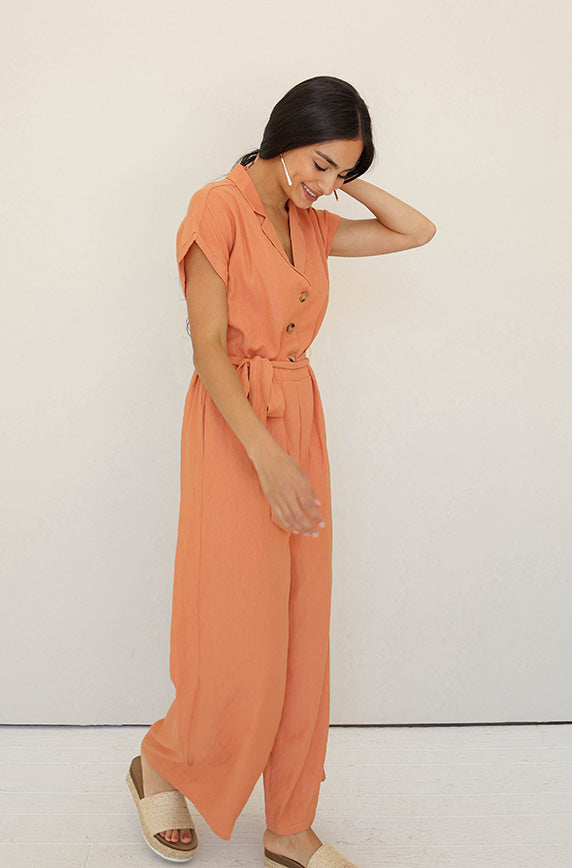 Cecilia Tangerine Jumpsuit