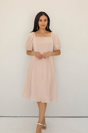 Reece Blush/Gold Midi Dress - Maternity Friendly