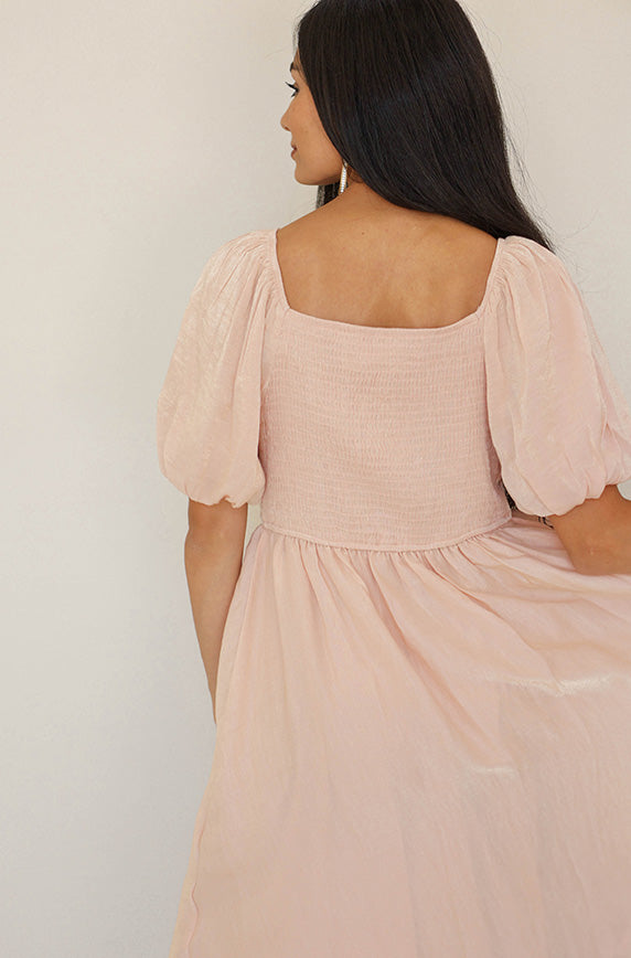Reece Blush/Gold Midi Dress - Maternity Friendly