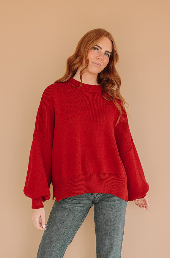 Cozy Oversized Red Sweater FINAL SALE