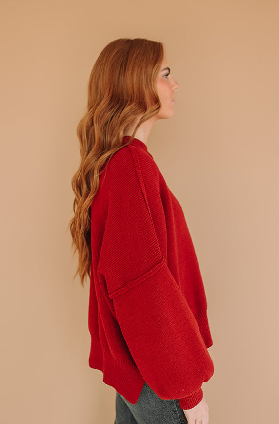Cozy Oversized Red Sweater
