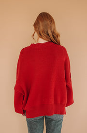 Cozy Oversized Red Sweater