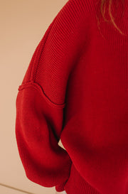 Cozy Oversized Red Sweater