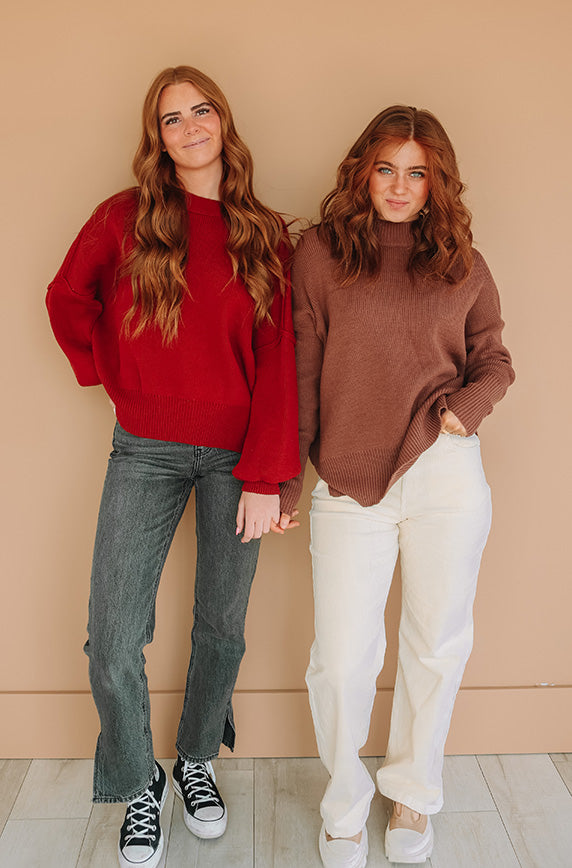 Cozy Oversized Red Sweater - FINAL SALE