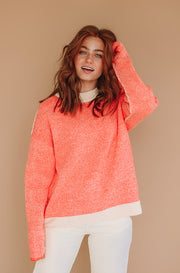 Can't Hardly Wait Coral Sweater-FINAL SALE
